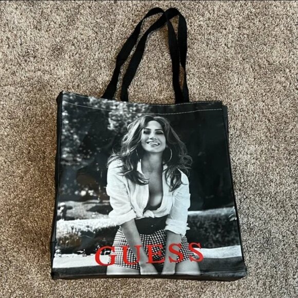 Guess Jennifer Lopez Shopping Tote Bag Limited Edition Reusable 2 Sided JLo Logo - Picture 1 of 8
